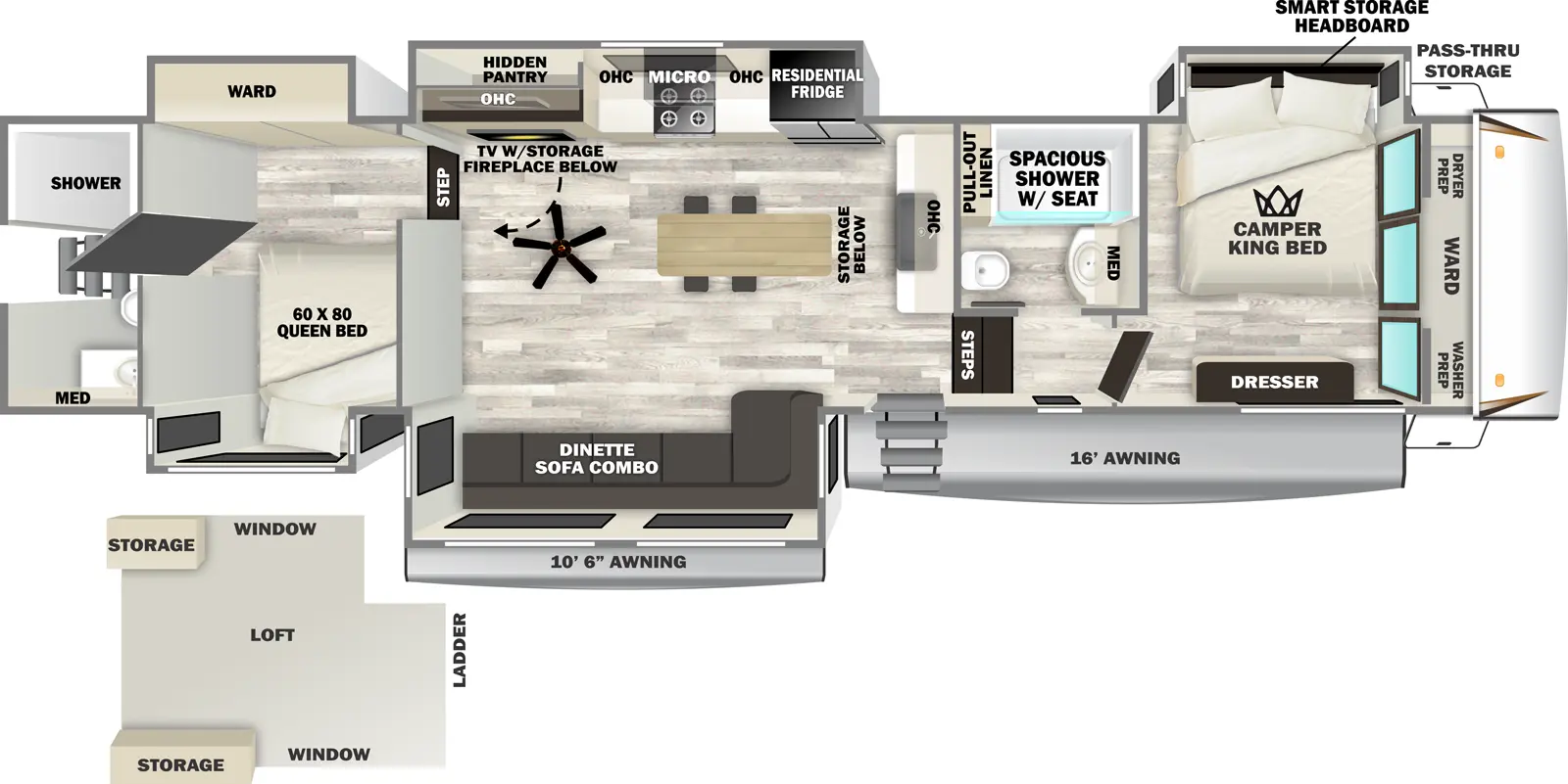 Sabre 36DBB Floorplan